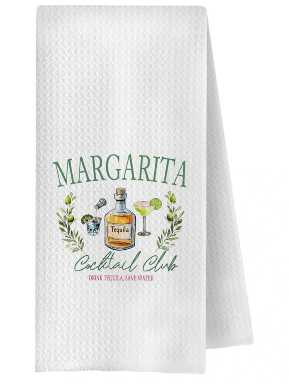 Margarita Cocktail Club Towel - Gift Towel - Cocktail Bar Towel - White